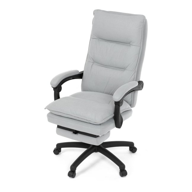 Kancelářské křeslo TITUS s podnožkou — látka, světle šedá