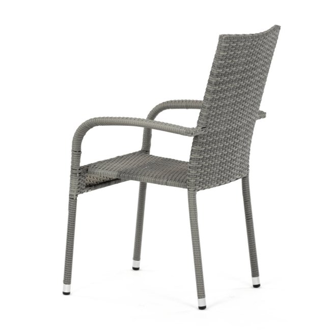 Zahradní křeslo SELEN — kov, umělý ratan, šedá