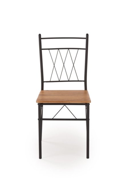 Jídelní set FAUST 4+1 — kov, MDF, černá / dekor dub