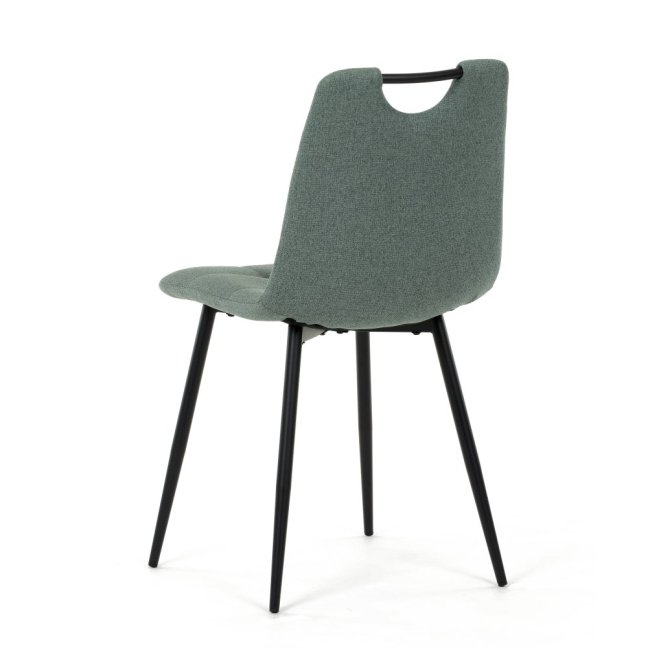 Jídelní židle KLAUDIUS — kov, látka, černá / zelená, nosnost 150 kg