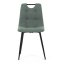 Jídelní židle KLAUDIUS — kov, látka, černá / zelená, nosnost 150 kg