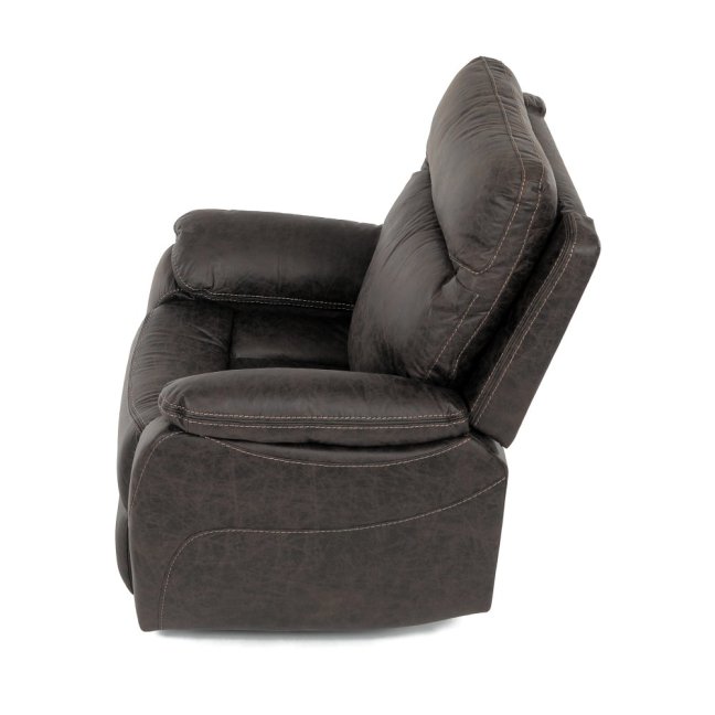 Relaxační polohovací TV křeslo NORBERT — látka, tmavě hnědá, nosnost 150 kg