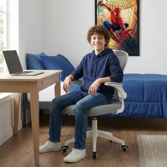 Dětská otočná židle Neoseat LEXI — látka, šedá