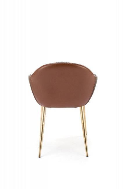 Jídelní křeslo BLAKE — kov, ekokůže, zlatá / šedá