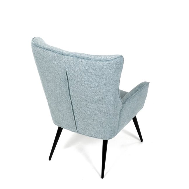 Relaxační křeslo ušák LOYD — látka, černá / mentolová