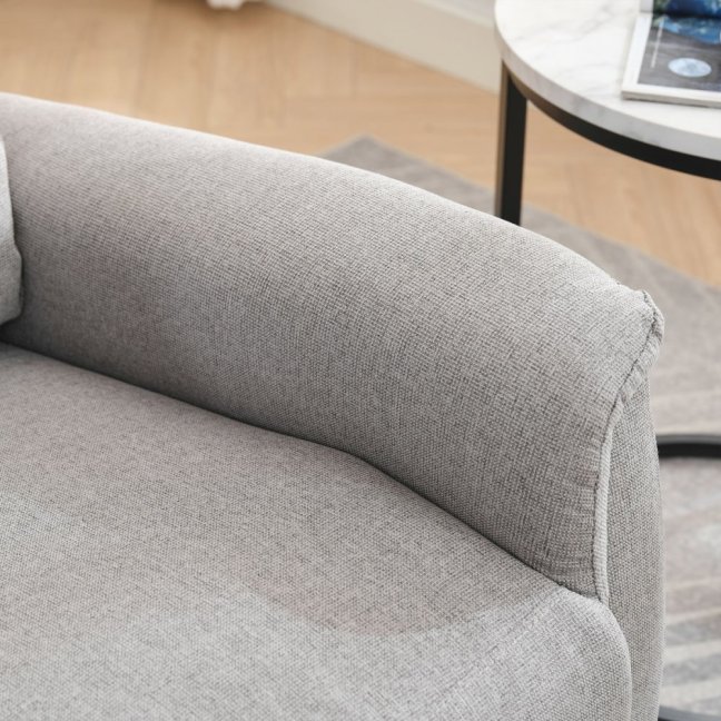 Relaxační polohovací TV křeslo ASTER — látka, světle šedá