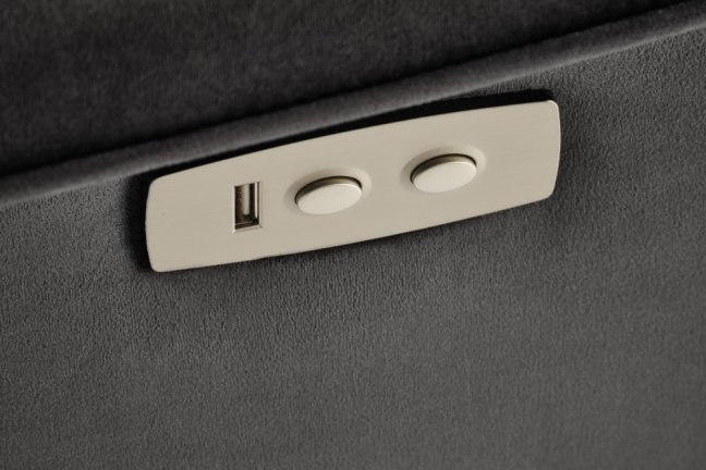 TV křeslo SEMIR II s elektrickým polohováním a masáží — látka, černá