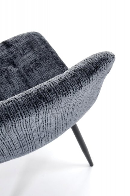 Jídelní židle MARTA — kov, látka, šedá