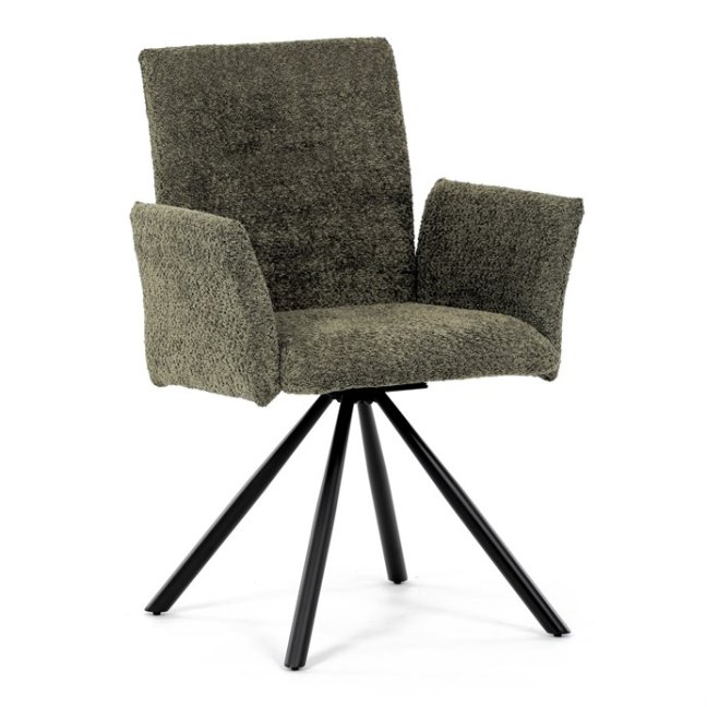 Jídelní otočné křeslo MANKA — kov, látka, více barev - Barevné varianty jídelního křesla MANKA: Šedá