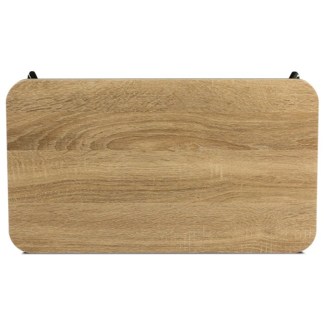 Skládací konferenční stolek NIKOL — 53x30x22 cm, kov, MDF, černá / dekor dubu