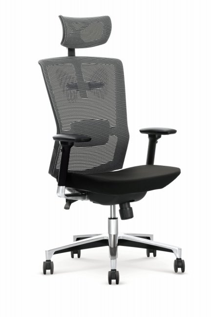 Kancelářská ergonomická židle AMBASADOR — síť / látka, černá