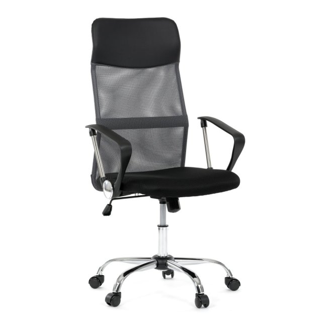 Kancelářská otočná židle MALFE — látka, šedá