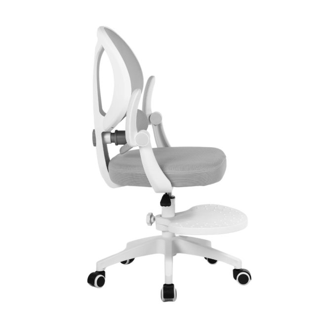 Dětská otočná židle Neoseat JUNI 009 s podnoží — látka, šedá