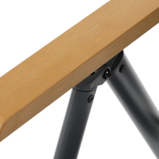 Zahradní skládací křeslo SORA — kov, textil, šedá