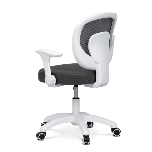 Dětská pracovní židle DINO — síť / látka, tmavě šedá