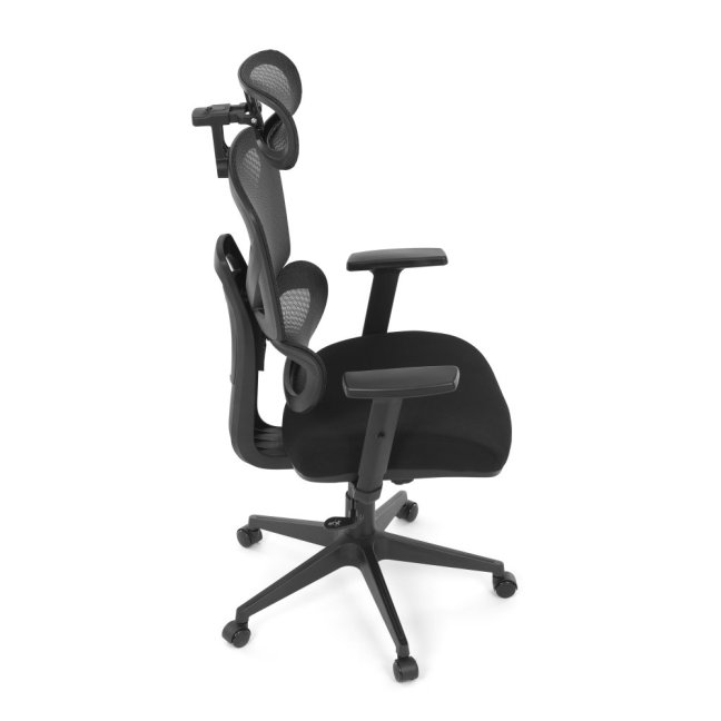 Kancelářská ergonomická židle TRAGEL — síť / látka, černá
