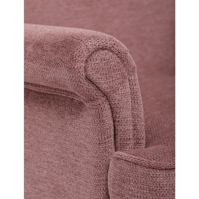 Relaxační křeslo ušák MAVEN — masiv, látka, přírodní / růžová