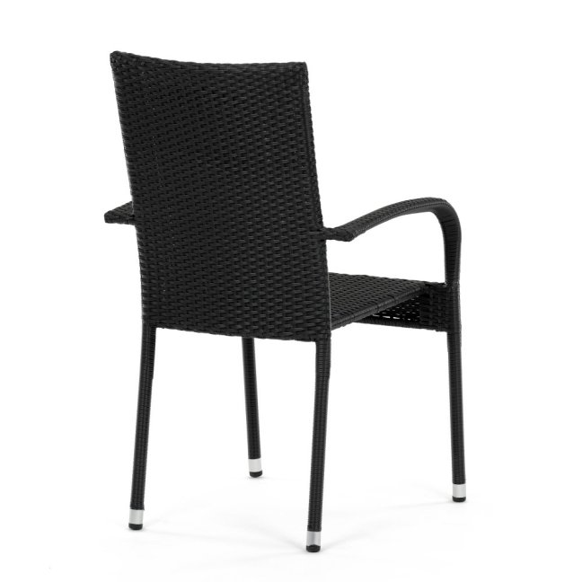 Zahradní křeslo SELEN — kov, umělý ratan, černá