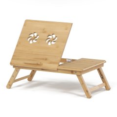 Skládací konferenční stolek NATAL — kov, bambus, přírodní