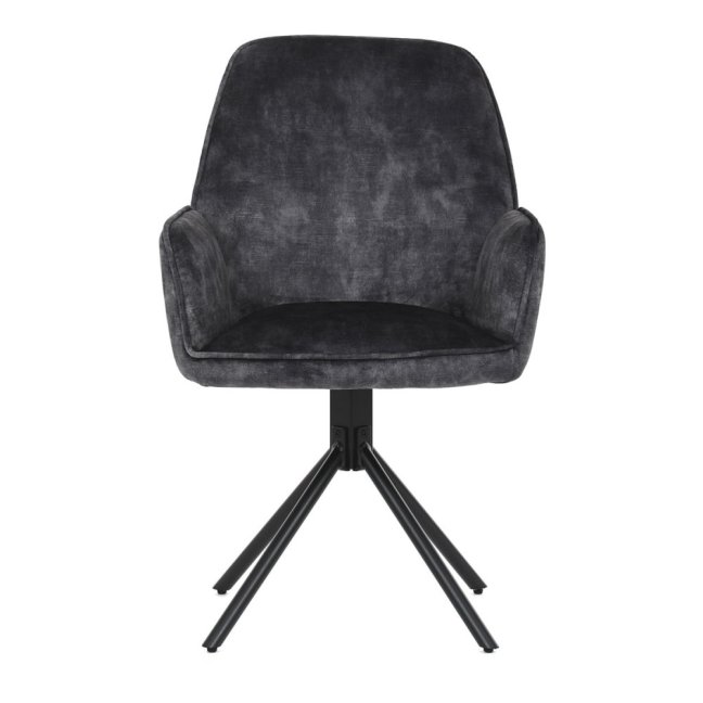 Jídelní křeslo ASTRID — kov, samet, černá