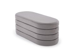 Taburet CALPI s úložným prostorem — látka, šedá