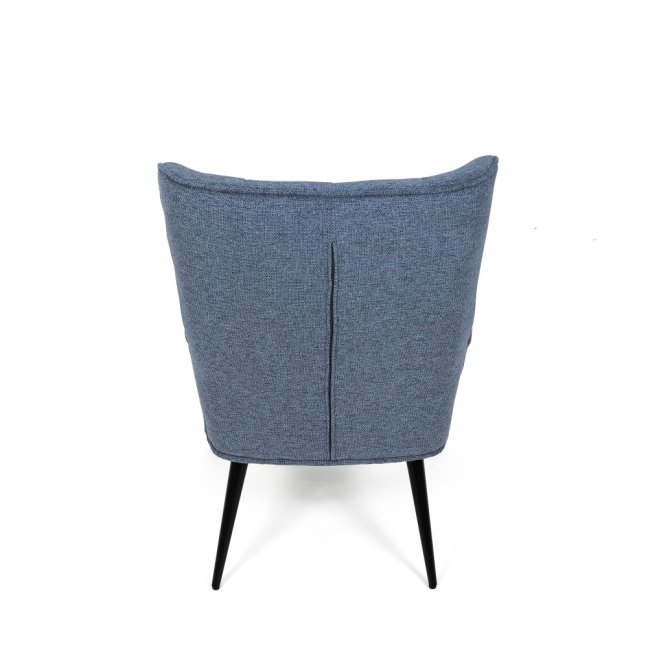 Relaxační křeslo ušák LOYD — látka, černá / modrá