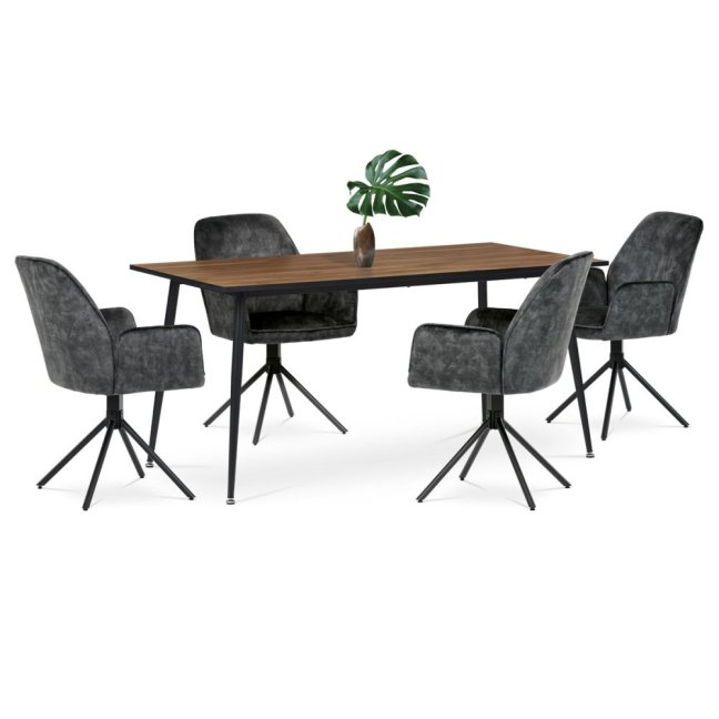 Jídelní křeslo ASTRID — kov, samet, černá