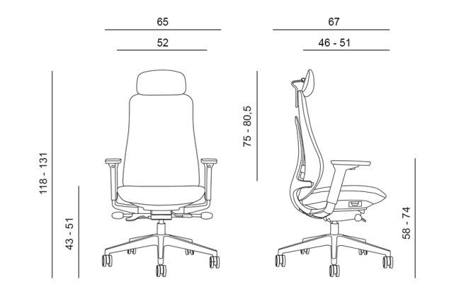 Kancelářská ergonomická židle FARRELL — látka, černá, nosnost 130 kg