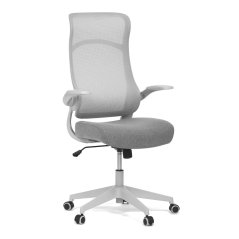 Kancelářská otočná židle MIRA — síť / látka, šedá