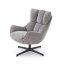 Relaxační otočné křeslo ARANAKA — kov, látka, šedá