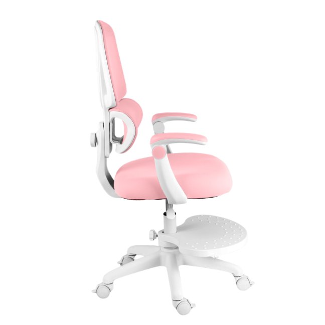 Dětská otočná židle Neoseat JUNI 023 — látka, pratelný potah, růžová