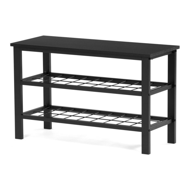 Botník ALBEDO — kov, MDF, černá