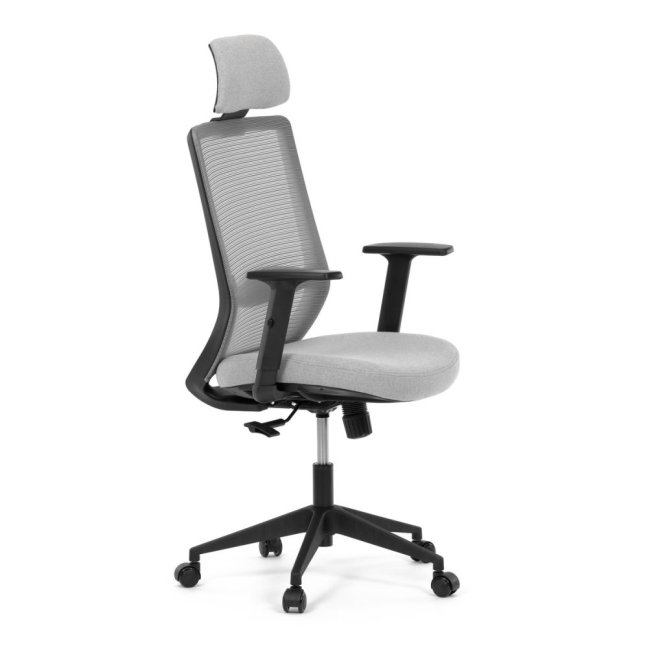 Kancelářská ergonomická židle SENA — látka, černá / šedá