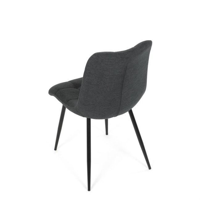 Jídelní židle DAEMON — kov, látka, černá / tmavě šedá