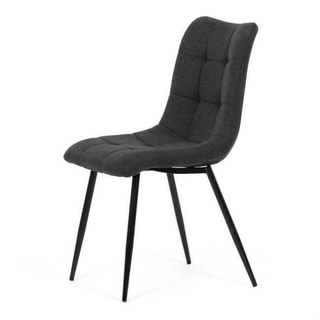 Jídelní židle DAEMON — kov, látka, černá / tmavě šedá