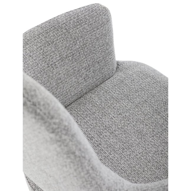 Jídelní otočné křeslo AMOS — kov, látka, šedá