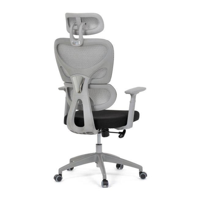 Kancelářská ergonomická židle GRANT II — síť, látka, šedá