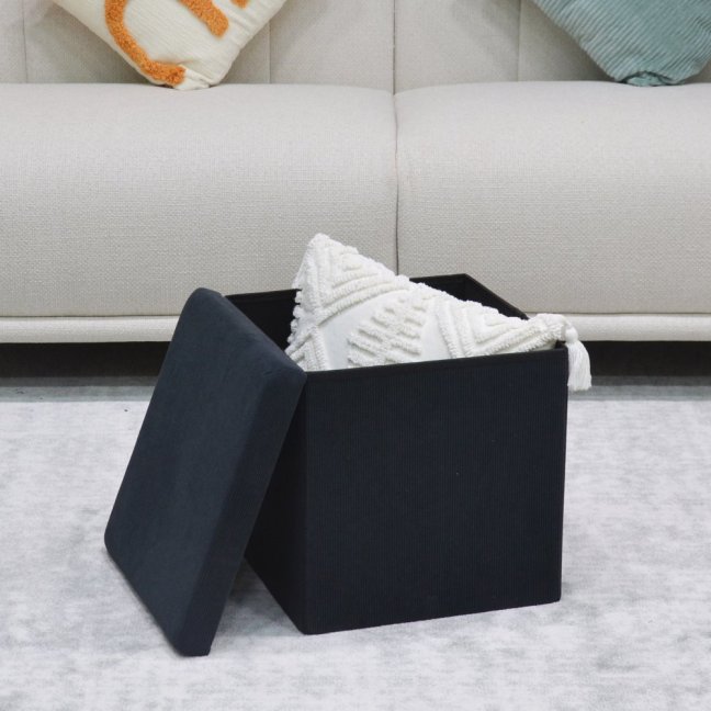 Taburet ADONIS s úložným prostorem — manšestr, více barev