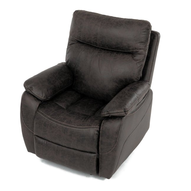 Relaxační polohovací TV křeslo NORBERT — látka, tmavě hnědá, nosnost 150 kg
