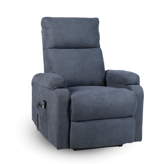 TV křeslo ALVI s elektrickým polohováním — látka, šedá, nosnost 130 kg