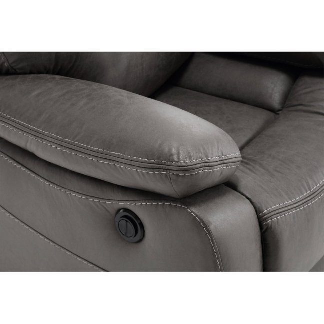 Relaxační křeslo BENNY s elektrickým polohováním — látka, šedá