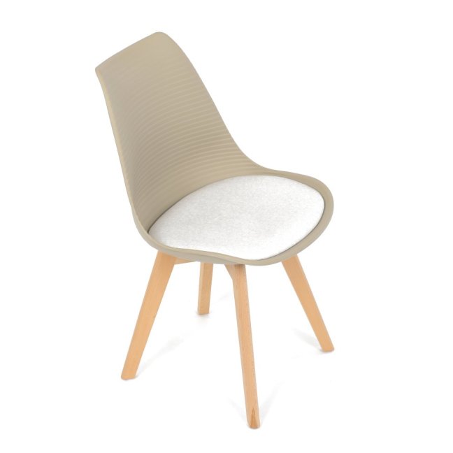 Jídelní židle ALETE — plast, samet, hnědá / bílá