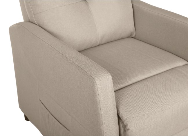 Relaxační polohovací TV křeslo MODO — látka, béžová, nosnost 130 kg