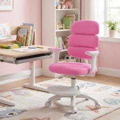 Dětská rostoucí židle Neoseat KIDDY THREE — látka, pratelný potah, tmavě růžová
