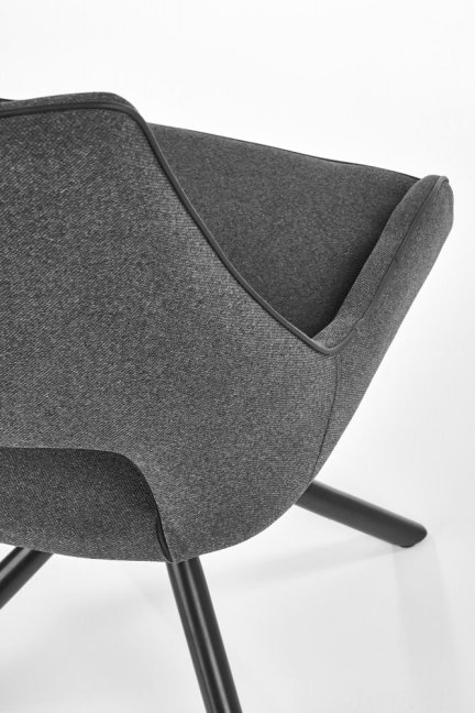 Jídelní židle TREBOL — kov, látka, šedá