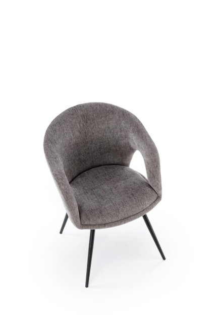 Jídelní otočné křeslo MARLO — kov, látka, šedá