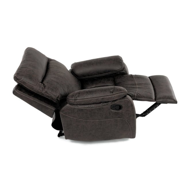 Relaxační polohovací TV křeslo NORBERT — látka, tmavě hnědá, nosnost 150 kg