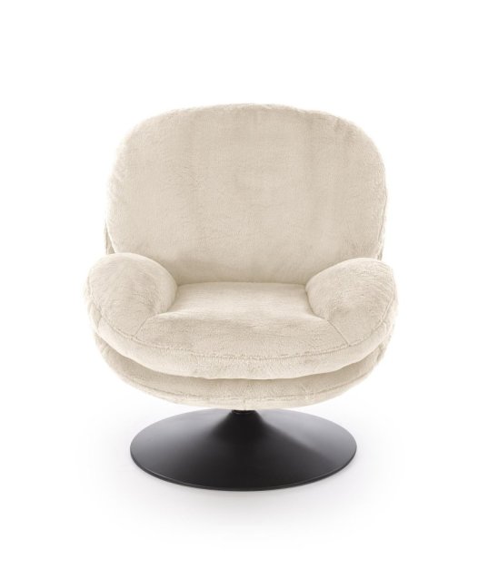 Otočné relaxační křeslo SHELL — kov, látka, krémová