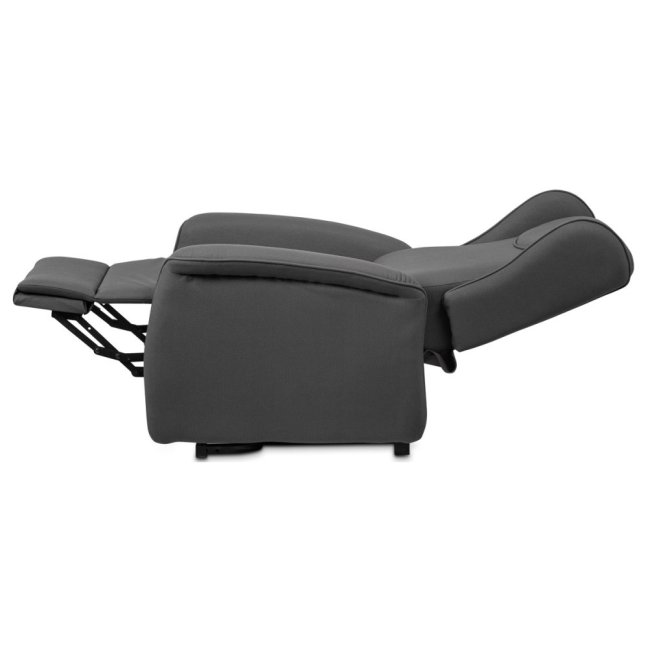 Relaxační křeslo ušák TELMAR s elektrickým polohováním — 2 motory, látka, šedá