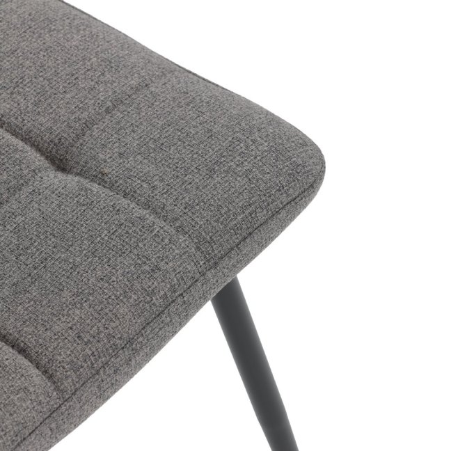 Jídelní židle KLAUDIUS — kov, látka, černá / šedá, nosnost 150 kg